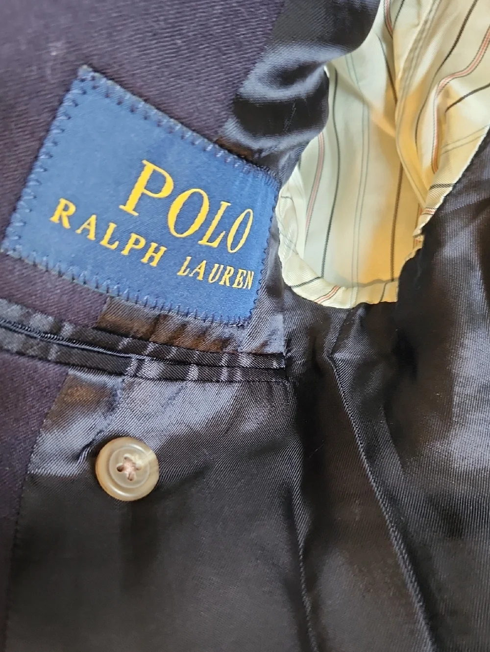 Ralph Lauren Navy Blazer with Gold Logo Label